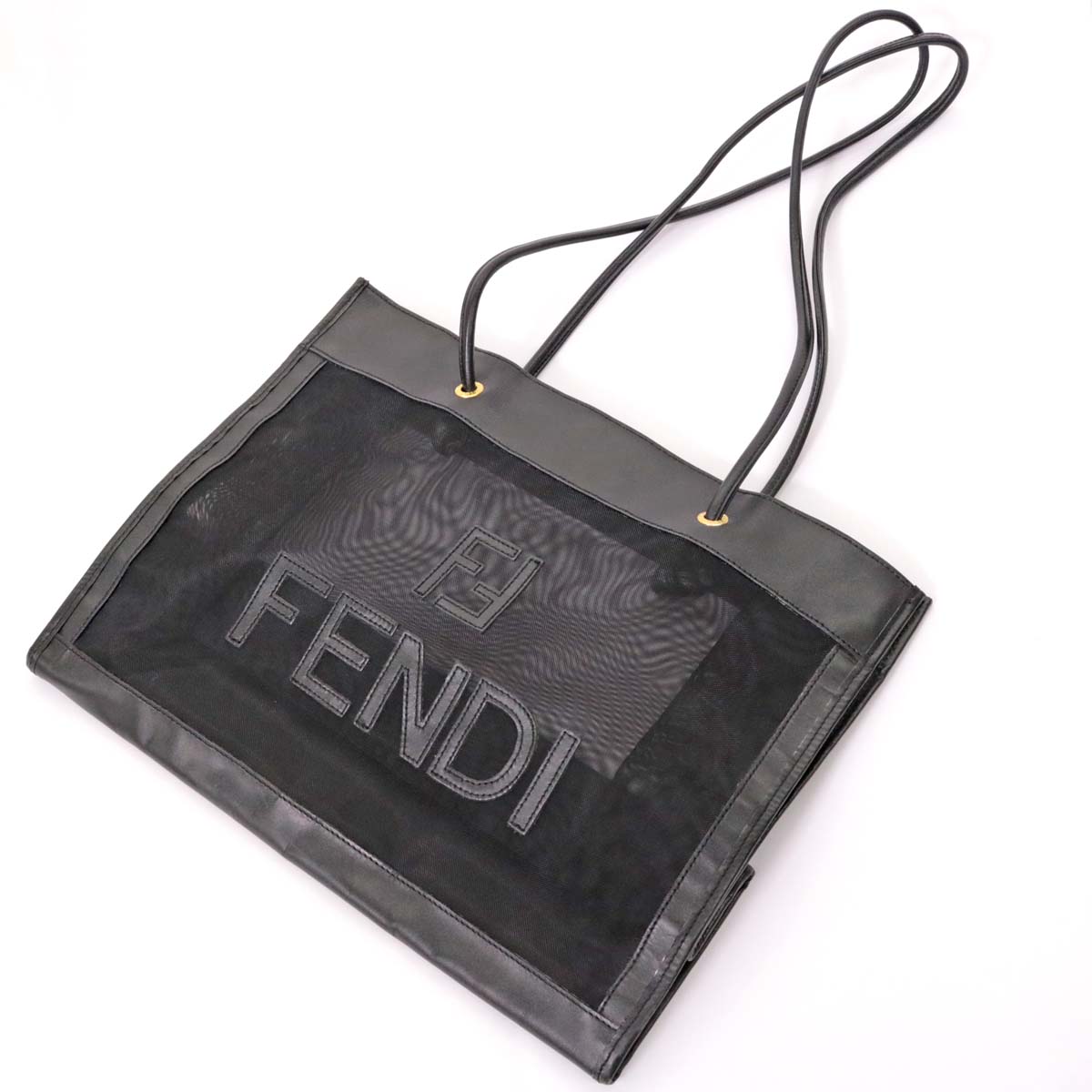 楽天市場 中古 Fendi フェンディ メッシュ レザー ショルダーバッグ Black 黒 ブラック トート 夏 サマー Sf0918 リサイクル ティファナ