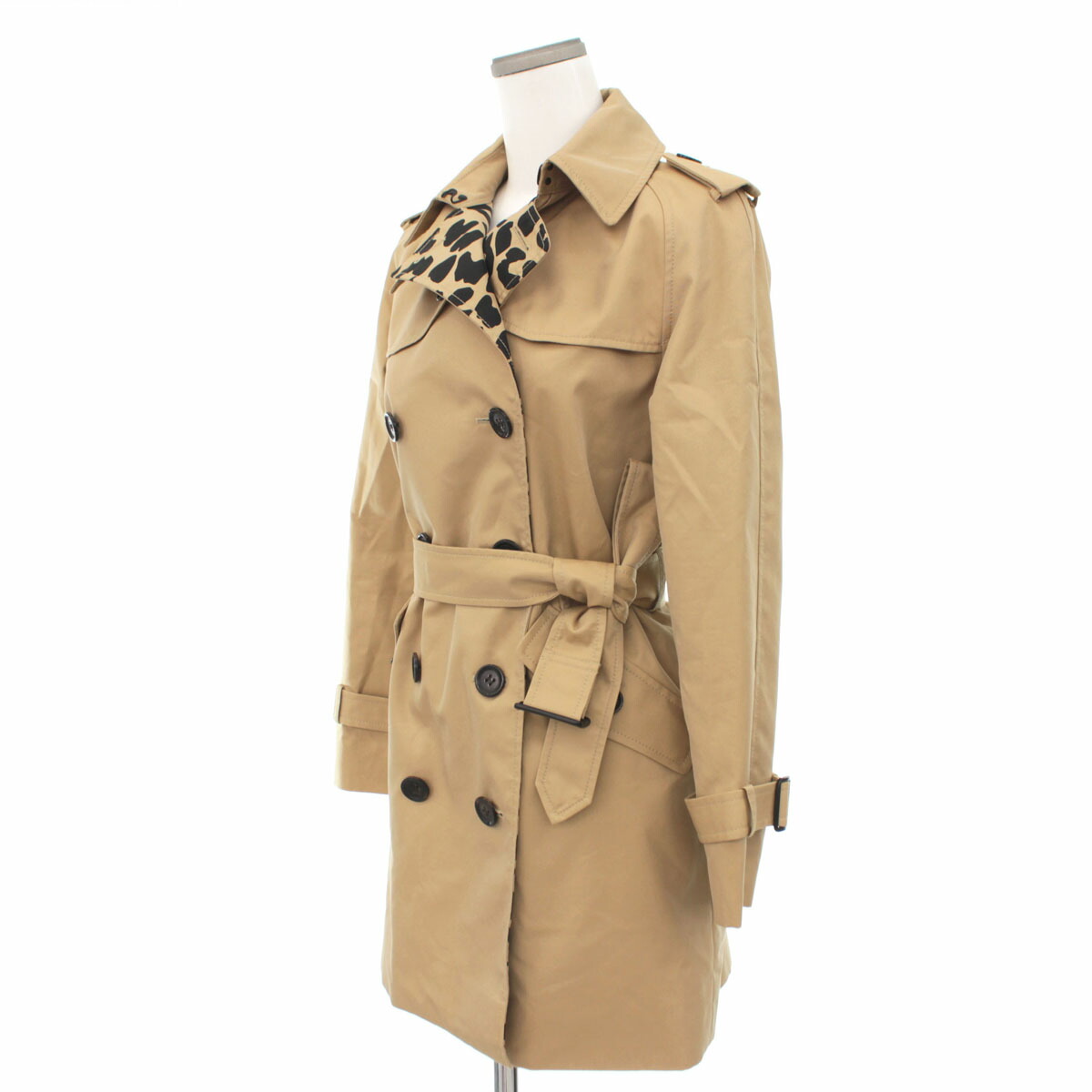 楽天市場 中古 Coach コーチ トレンチコート Xspサイズ Beige ベージュ レオパード柄 155 80a レディース アウター リサイクル ティファナ