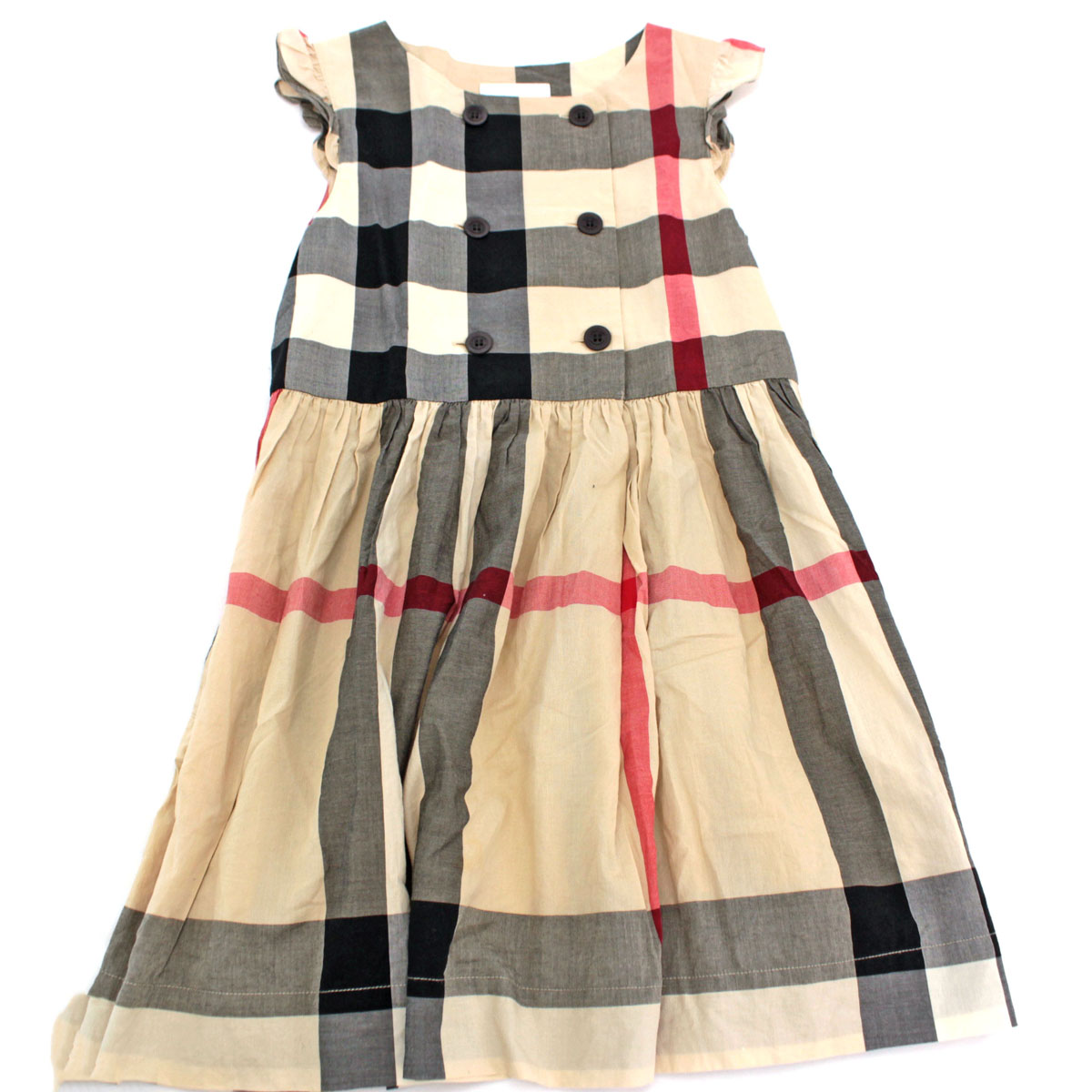 楽天市場 良好 Burberry バーバリーチルドレン チェック柄 ワンピース サイズ10y 140cm Beige ベージュ フレンチスリーブ 膝丈 綿100 キッズ 中古 リサイクル ティファナ