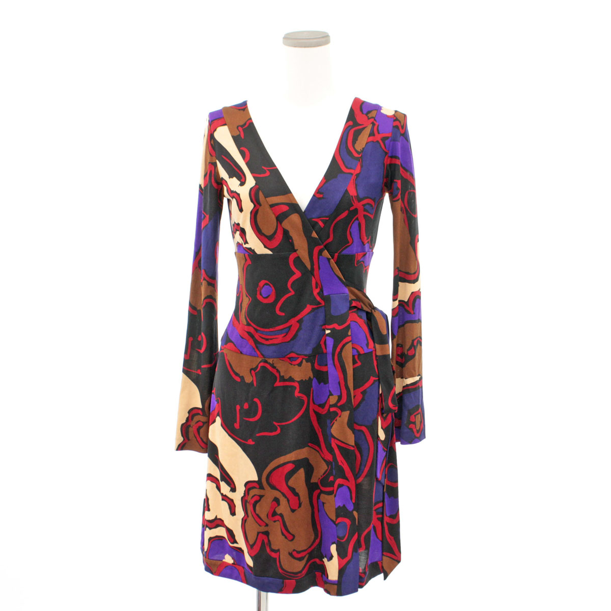 楽天市場 Diane Von Furstenberg ダイアンフォンファステンバーグ シルク100 ラップワンピース サイズ0 マルチカラー 総柄 レディ ス 中古 リサイクル ティファナ
