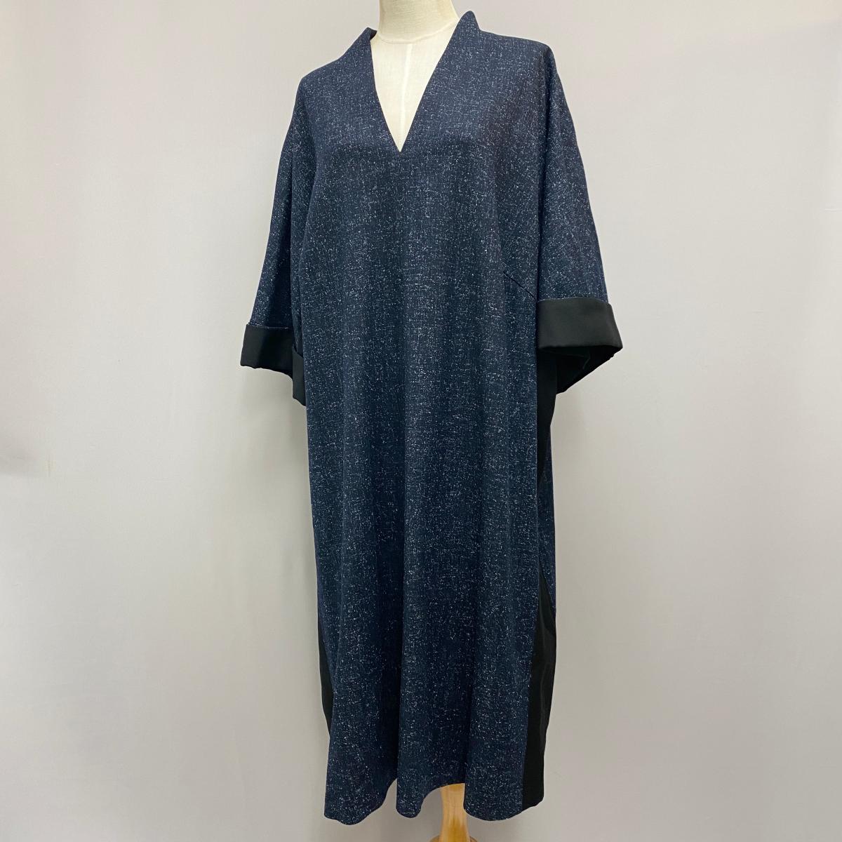 上品 ワンピース 未使用品 Escada エスカーダ 48 Navy ネイビー オーバーサイズ レディース Ki1004 中古 大きいサイズ ワンピース Fah Co Bw