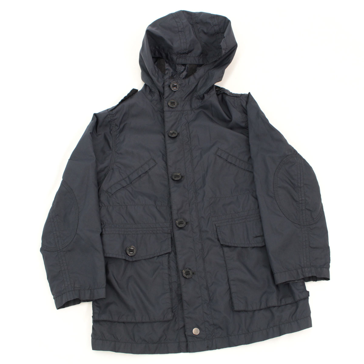 コート ジャケット バーバリーロンドン London Burberry フード付ナイロンブルゾン ネイビー Navy 紺 キッズ アウター 女の子 男の子 ジップ 中古 サイズ1a 高い素材