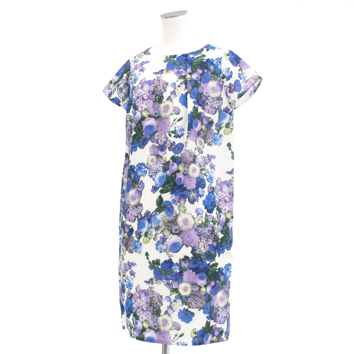 楽天市場 未使用品 Dessin Untitled デッサンアンタイトル 花柄ワンピース サイズ1 White 白 ホワイト 日本製 半袖 膝丈膝丈 レディース 中古 リサイクル ティファナ