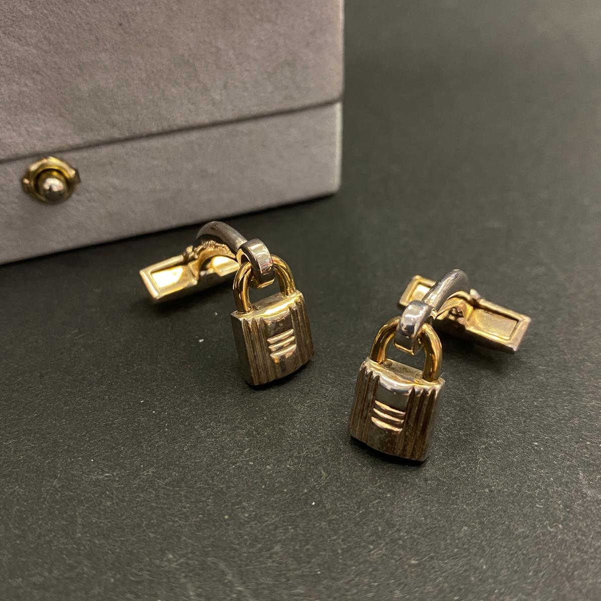 格安saleスタート カフス シルバーカラー メンズ 服飾小物 アクセサリー Ki1004 中古 カフス Silver カデナデザイン エルメス Hermes Dgb Gov Bf