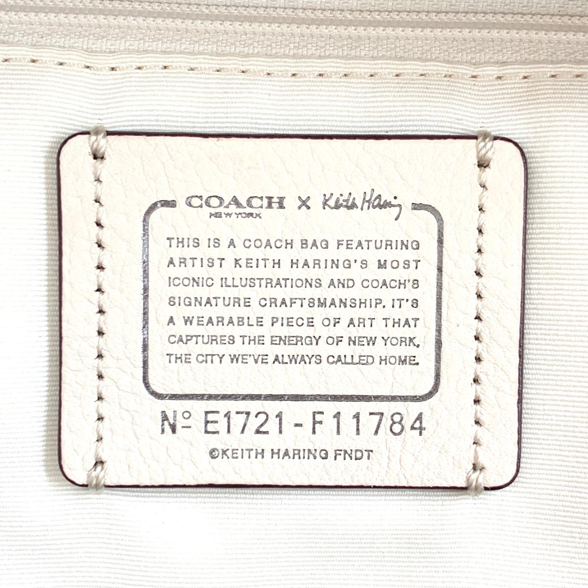 未使用品 Coach Keith Haring コーチ キースへリング ショルダーバッグ White 白 ホワイト バッグ Jy1013 中古 Salon Raquet De