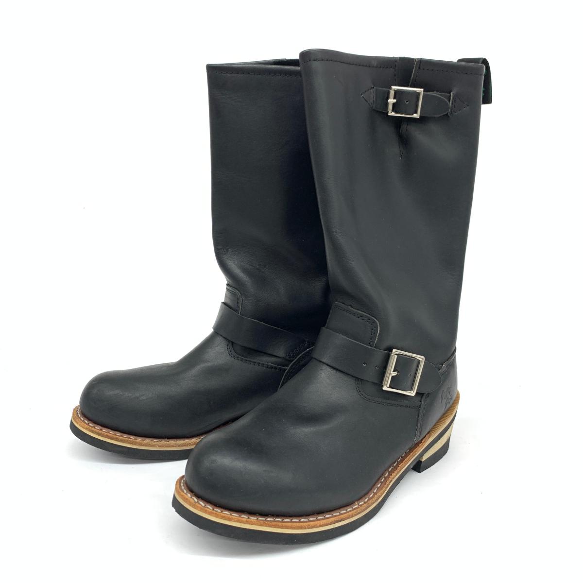 良好 Getta Grip ゲッタグリップ レザー エンジニアブーツ サイズuk6 Black 黒 ブラック 秋冬 ロング ハーフ メンズ シューズ 靴 中古 Francophile Dk