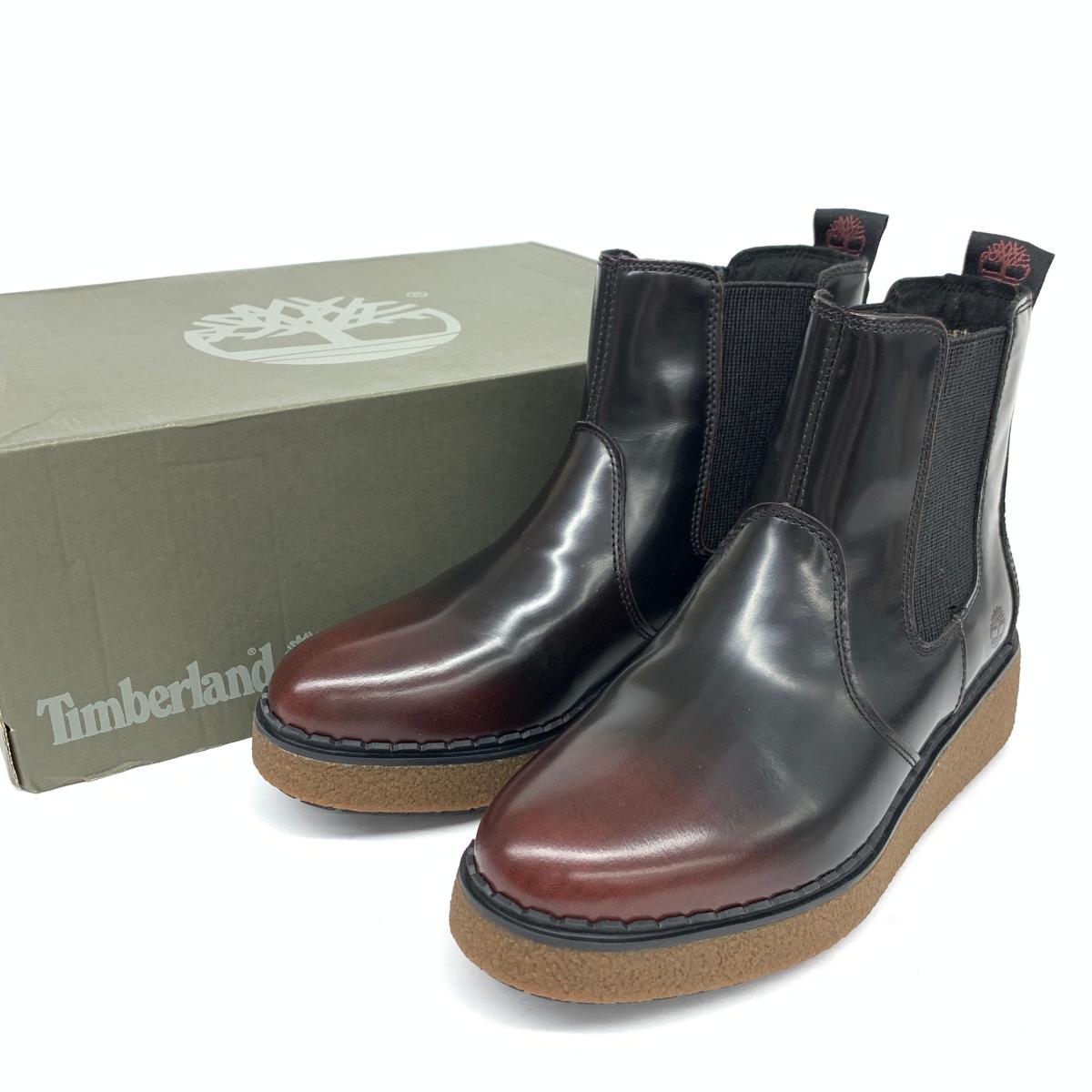 美品 Timberland ティンバー陸地 陣営ゴア ショートストップブーツ 号数24 Red 丹赤 薄ぐらい丹色 革陪従 レディース シューズ 靴 中古 Pasadenasportsnow Com