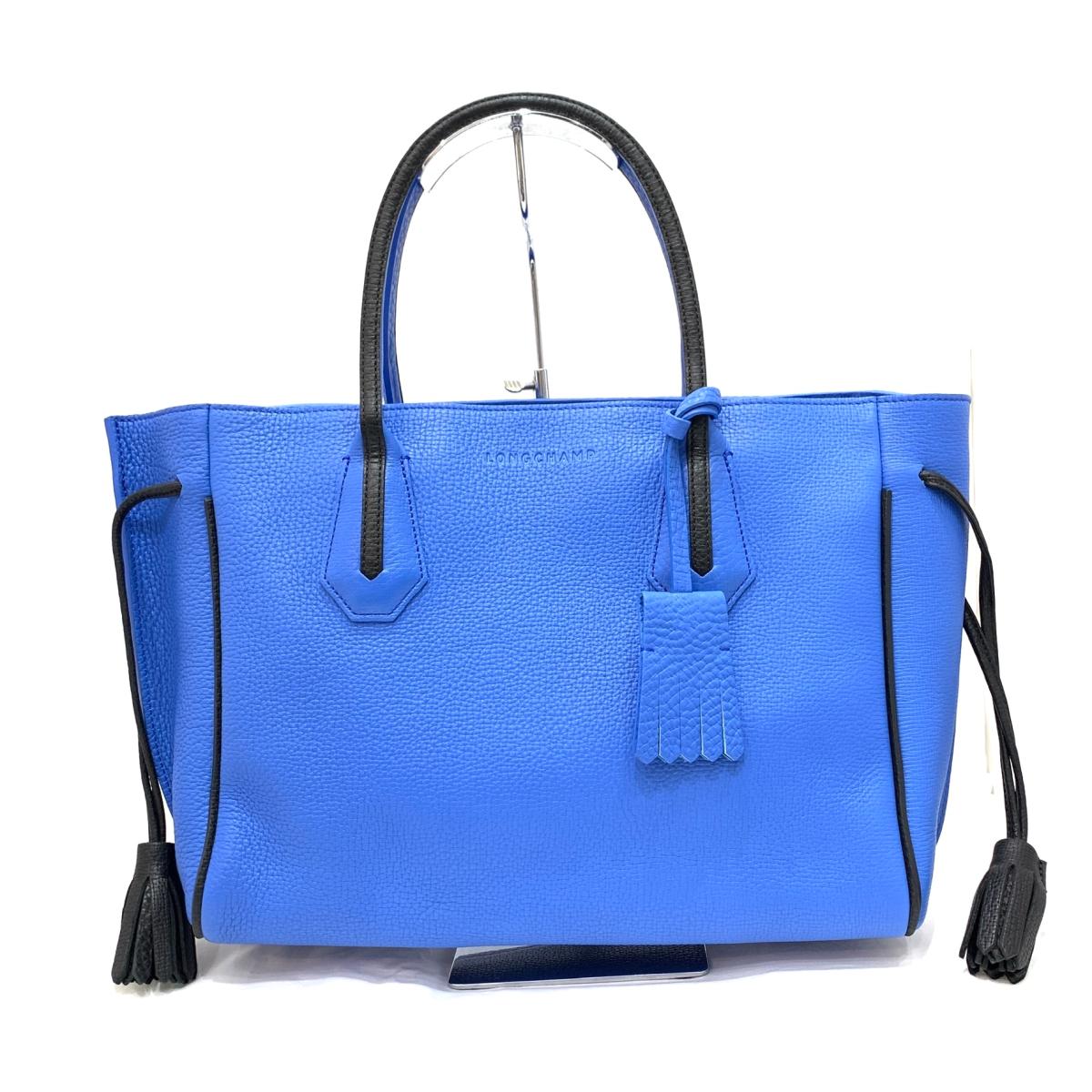 美品 Longchamp ロンシャン ペネロペ ハンドバッグ ペネロペ ハンドバッグ Blue バッグ ブルー レザー オールシーズン レディース Ko1014 中古 リサイクル ティファナ