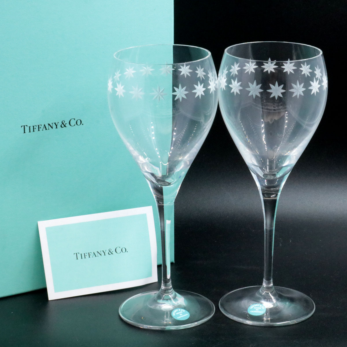 楽天市場 良好 Tiffany Co ティファニー ルミナス ワイングラス 2客セット 箱付 ペア コップ クリスタルガラス 洋食器 中古 リサイクル ティファナ
