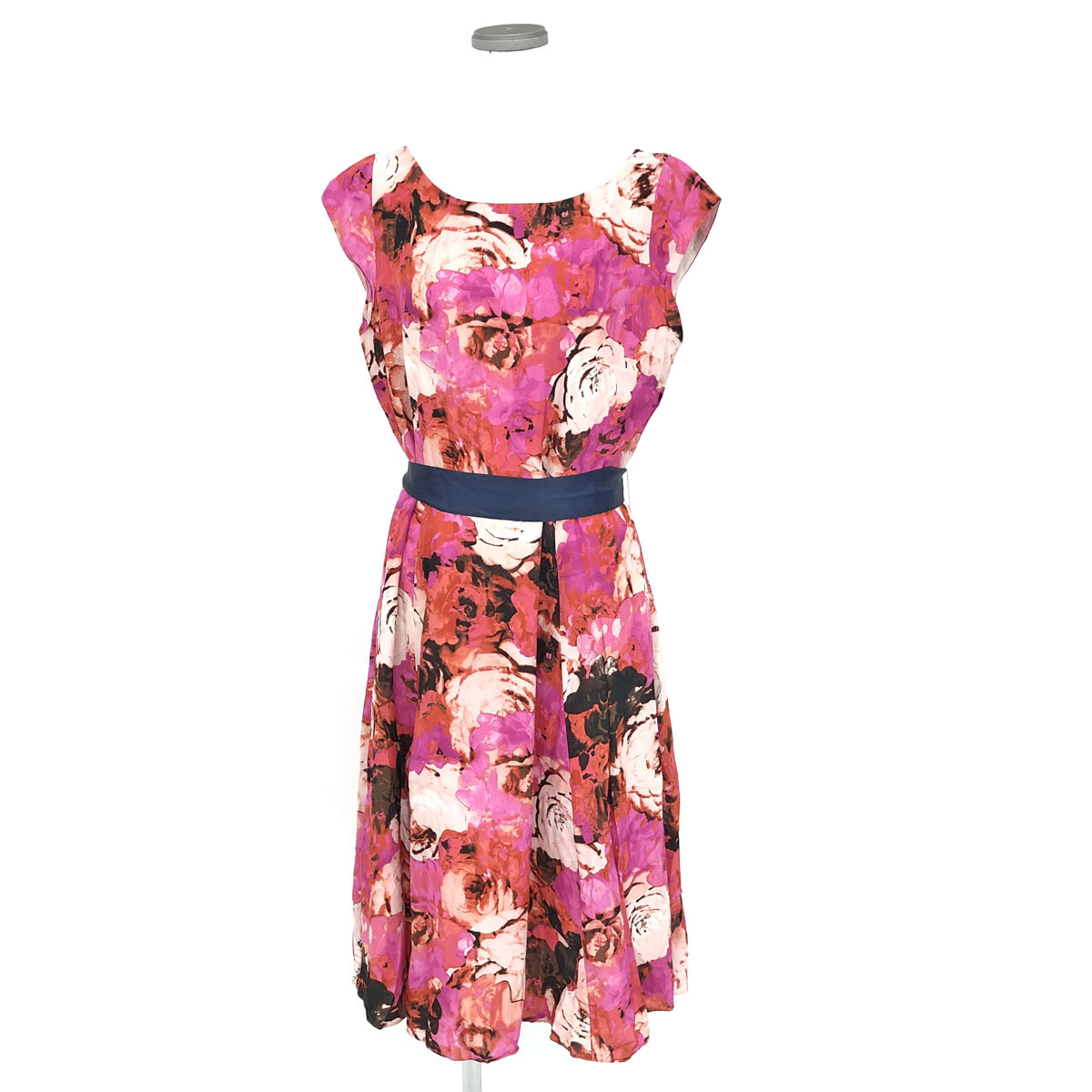 後払い手数料無料 超美品 ローラアシュレイ 涼しい フレンチ袖 夏 上品 ひざ丈 花柄 11 ワンピース ワンピース Hlt No