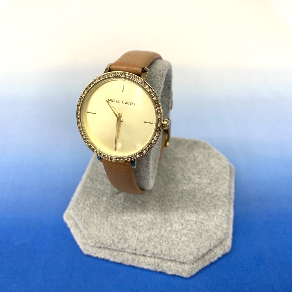 MICHAEL KORS マイケルコース 腕時計 クオーツ MK-2841 ブラウン ステンレス×レザー レディース ウォッチ watch 特別価格