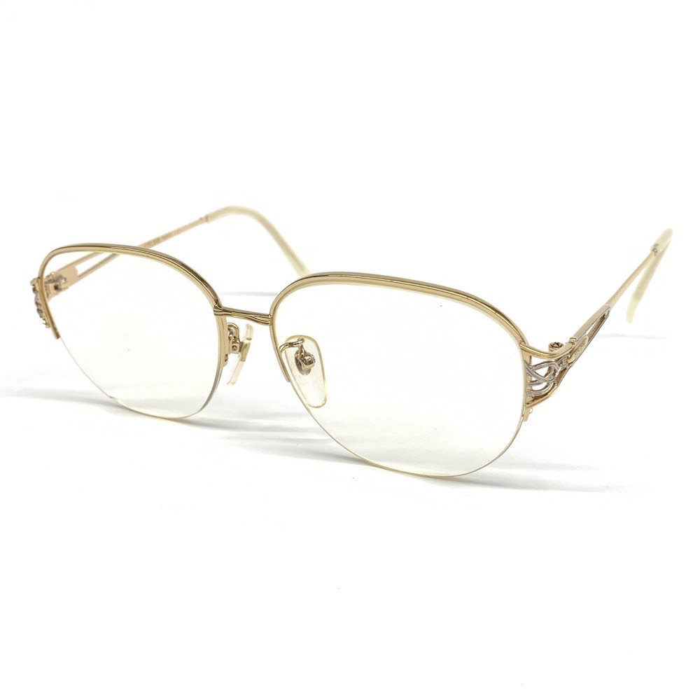 高級 CELINE セリーヌ CL5720 メガネフレーム ゴールドカラー レディース 度入り 眼鏡 サングラス sunglasses 服飾小物 中古