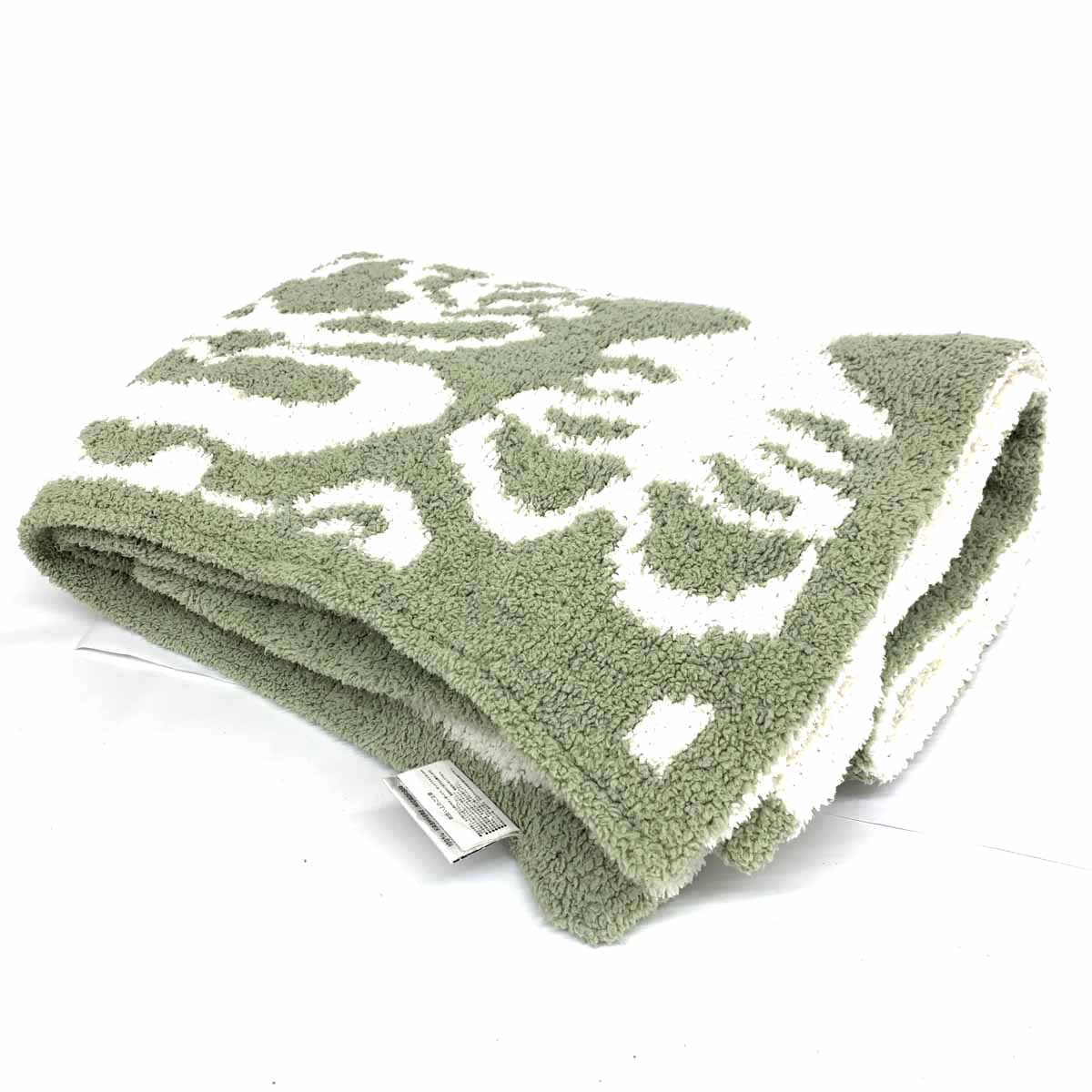 kashwere カシウエア ブランケット ひざ掛け ホワイト グリーン ポリエステル ダマスク 寝具 贈答品 引き出物 ギフト