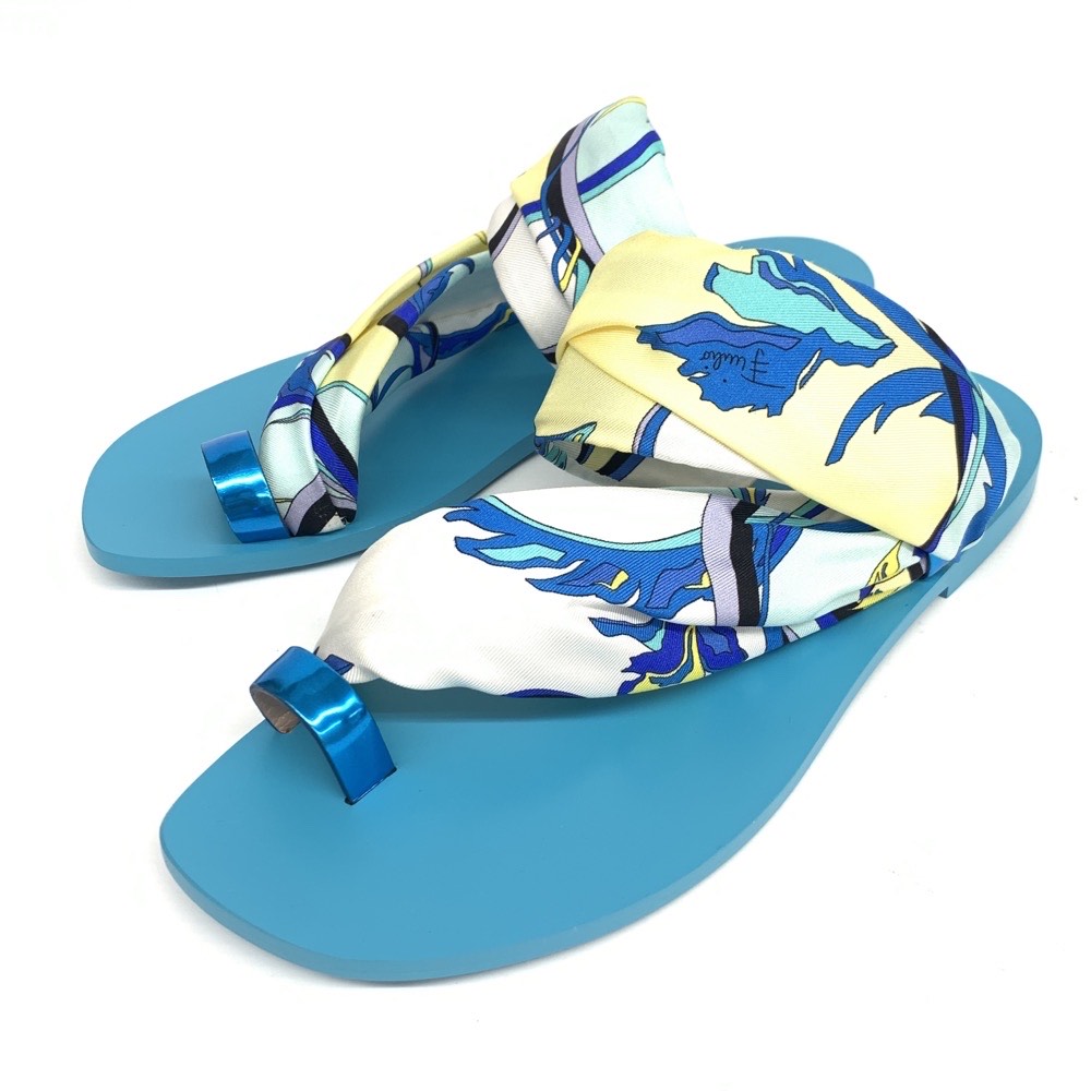 即納&大特価】 EMILIO PUCCI エミリオプッチ サンダル 新品同様 37 在庫価格 エミリオプッチサンダル サンダル