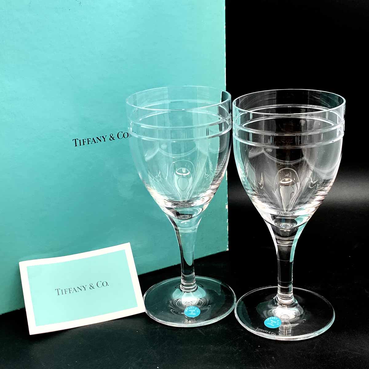 349 ティファニー ワイングラス 2客 Tiffany 未使用-