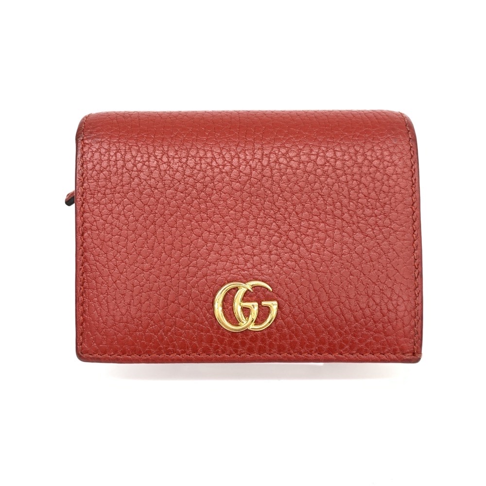 GUCCI グッチ GGマーモント 二つ折り財布 札入れ 456126 レッド