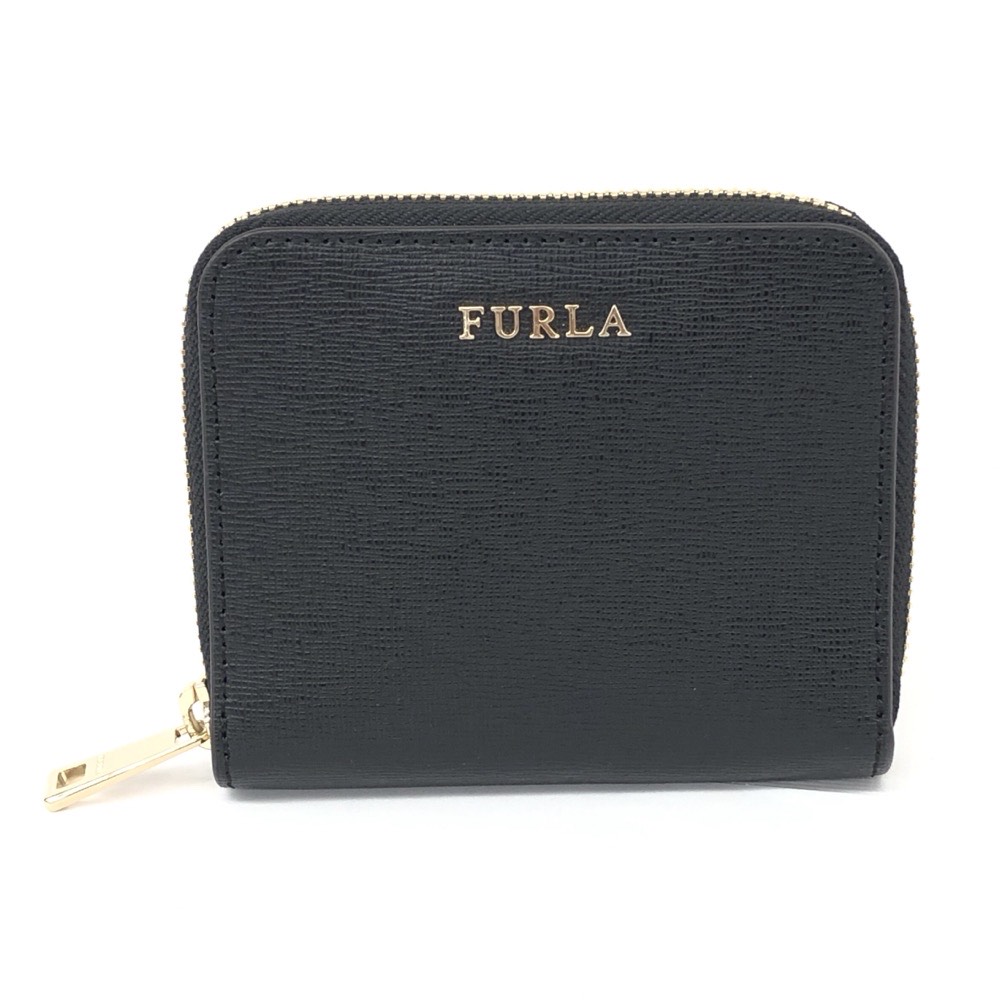 FURLA フルラ ラウンドファスナー財布 ブラック レザー 新品同様