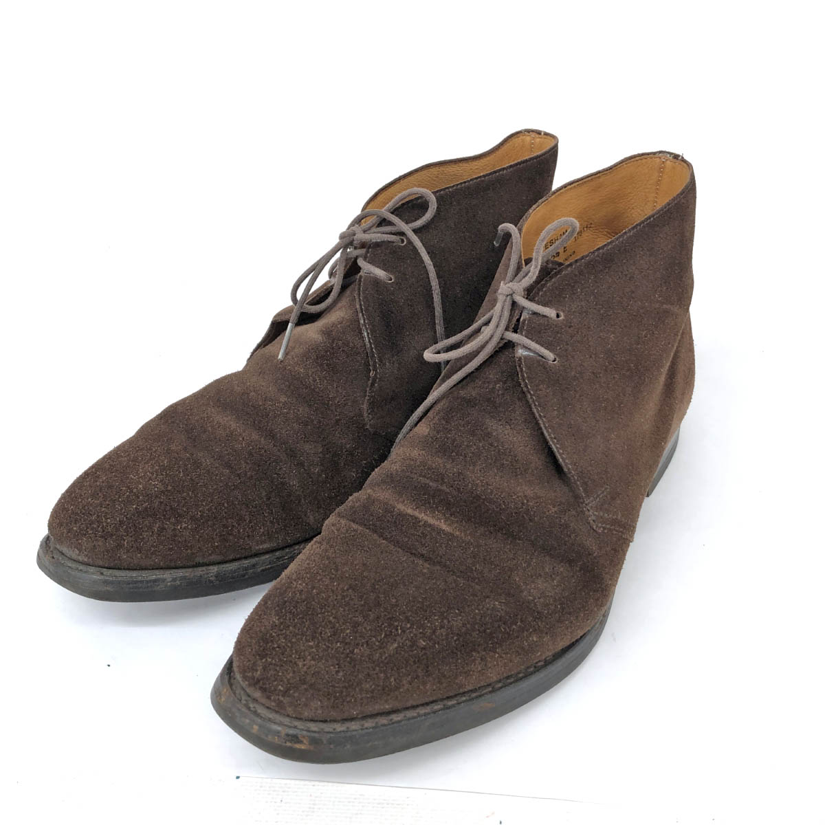 Crockett&Jones クロケット&ジョーンズ チャッカブーツ サイズ8.5 ブラウン スエード メンズ 靴 シューズ バーニーズ 【中古】