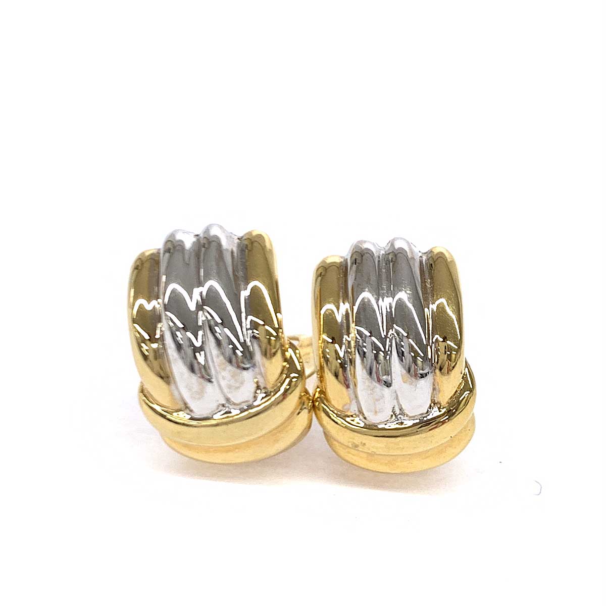 NINA RICCI ニナリッチ イヤリング 良好 ゴールド×シルバーカラー GP コンビ ハーフムーン レディース ヴィンテージ アクセサリー 【中古】 【202501】