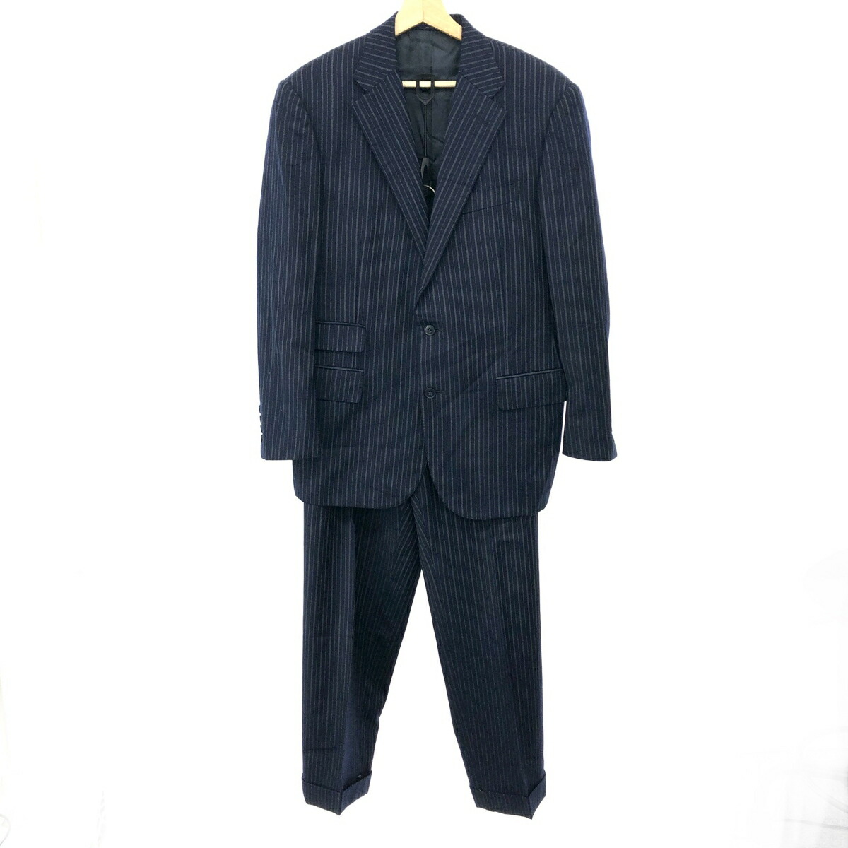 【美品】Papas パパス　3ピース ネイビー ビジネススーツ 3点セット 大好き 美品】Papas パパス 3点セット ビジネススーツ ネイビー