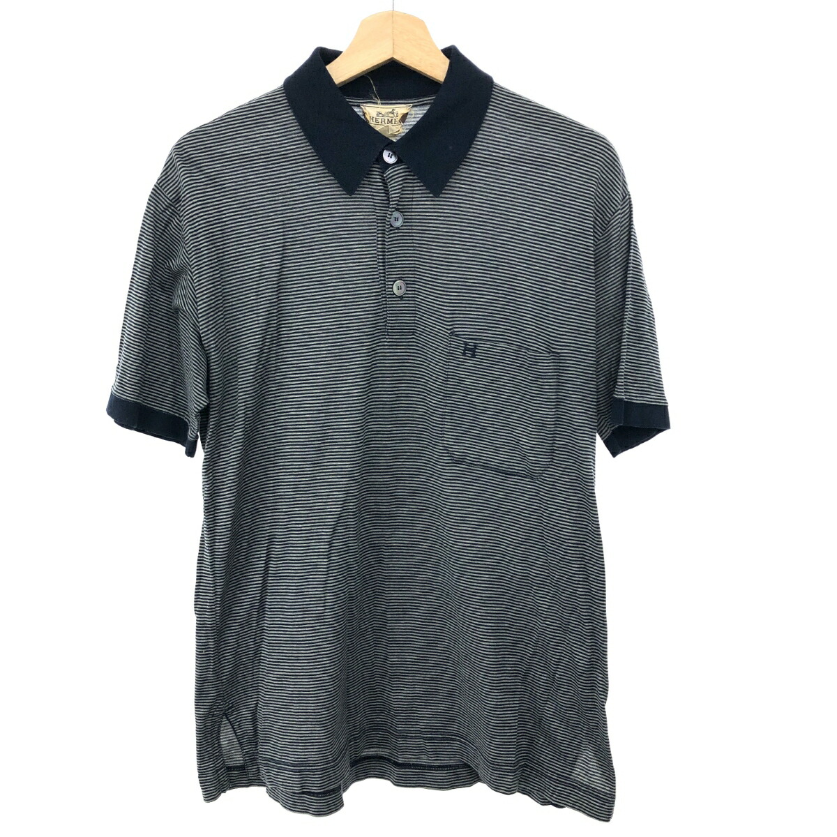 エルメス　ポロシャツ　黒 HERMES - HERMES エルメス ポロシャツ S 黒 【古着】【中古】の