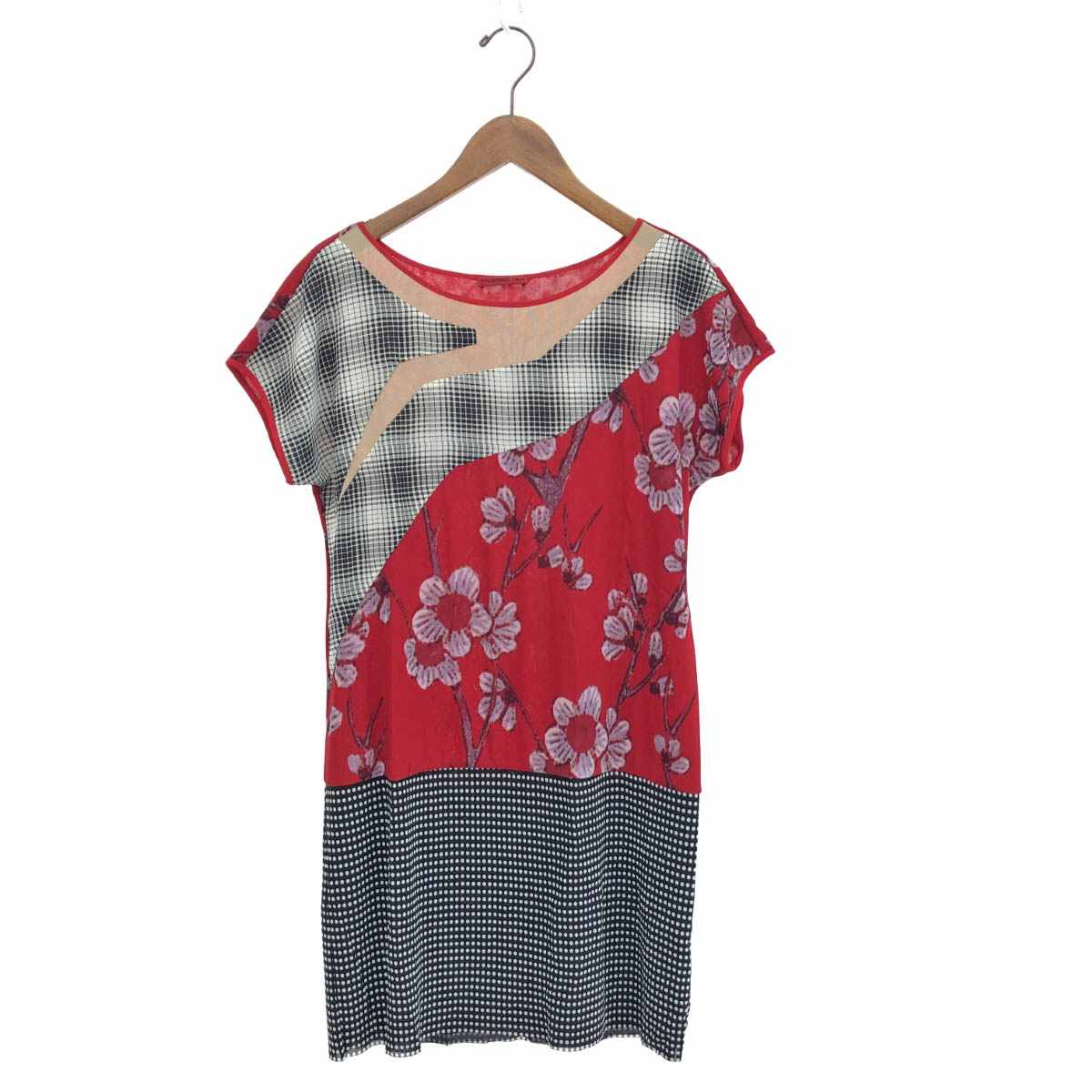 VIVIENNE TAM ヴィヴィアンタム 半袖ワンピース 良好 サイズ:1 レッド レディース 花柄 パワーネット 【中古】|リサイクル ティファナ