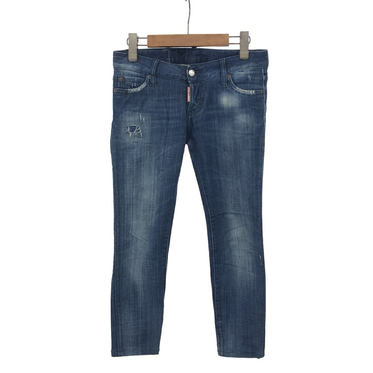 DSQUARED2 デニムパンツ ジーンズ 38 ストレート 濃紺 レディース Dsquared2 ディースクエアード デニムパンツ 良好 サイズ:38