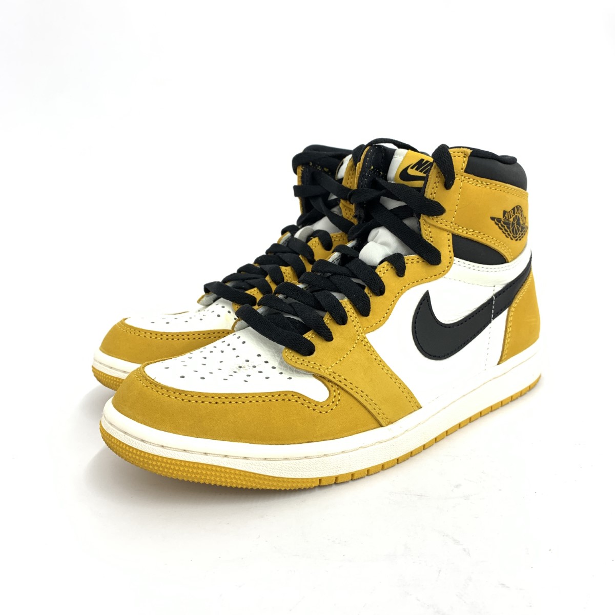 ★百貨店大売り出し客体商いもの★  NIKE ナイキ Air Jordan 1/Retro High OG スニーカー 思わしい 25.5 DZ5485-701 黄色   メンズ 靴 シューズ sneakers 【中古】
