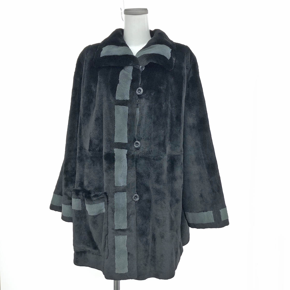 N41195A 美品 EMBA エンバ サファイア クロス ミンク ロング コート