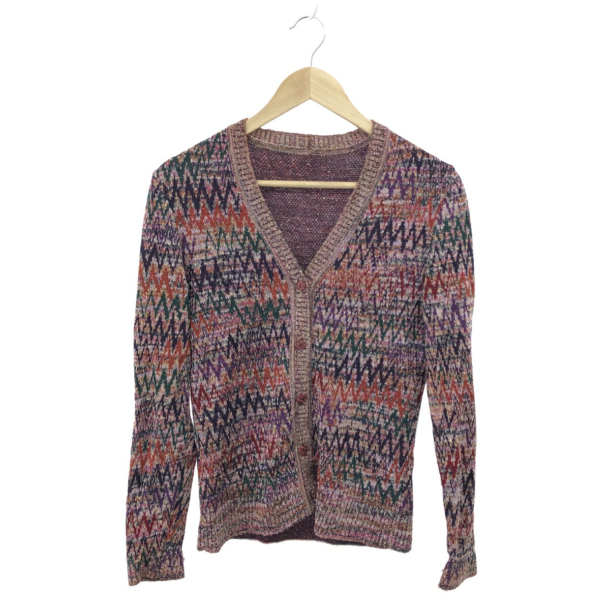 ミッソーニ・カーディガン・Ｌサイズ程度・マルチカラー・MISSONI・極美品 中古・古着通販】missoni (ミッソーニ) ニットカーディガン