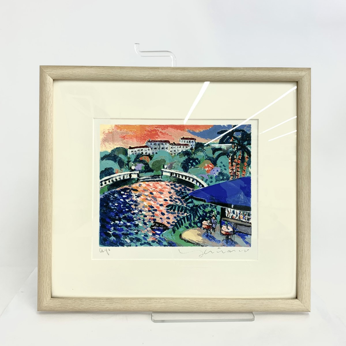 額装 雄勝石絵2枚 10x10cm角 雄勝石絵作家 故齊藤玄昌實 齋藤 玄昌實 | ART FRANCAIS │ 絵画・アートフラワーレンタルの