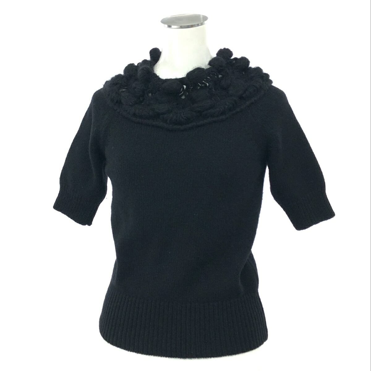 【極美品】CHANEL ニット カシミヤ100% ロゴ 総柄 マルチカラー 42 極美品】CHANEL ニット カシミヤ100% ロゴ 総柄 マルチカラー 42