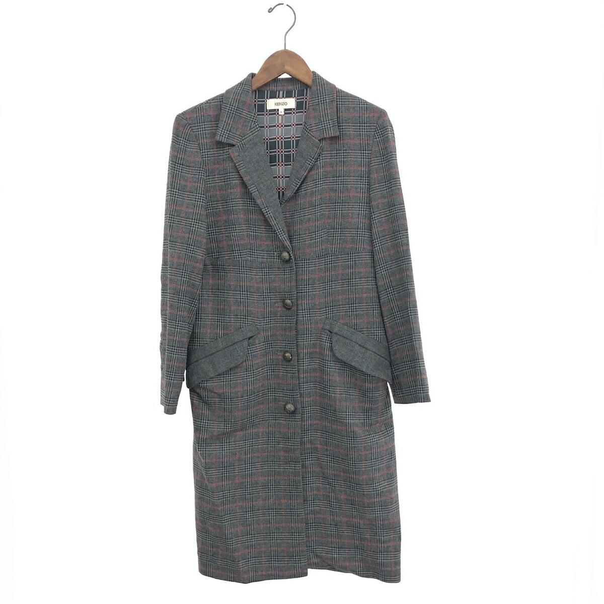 美品 アルパカ混 KENZO トレンチコート ロング ジャケット ヴィンテージ 1240001107680_1.jpg