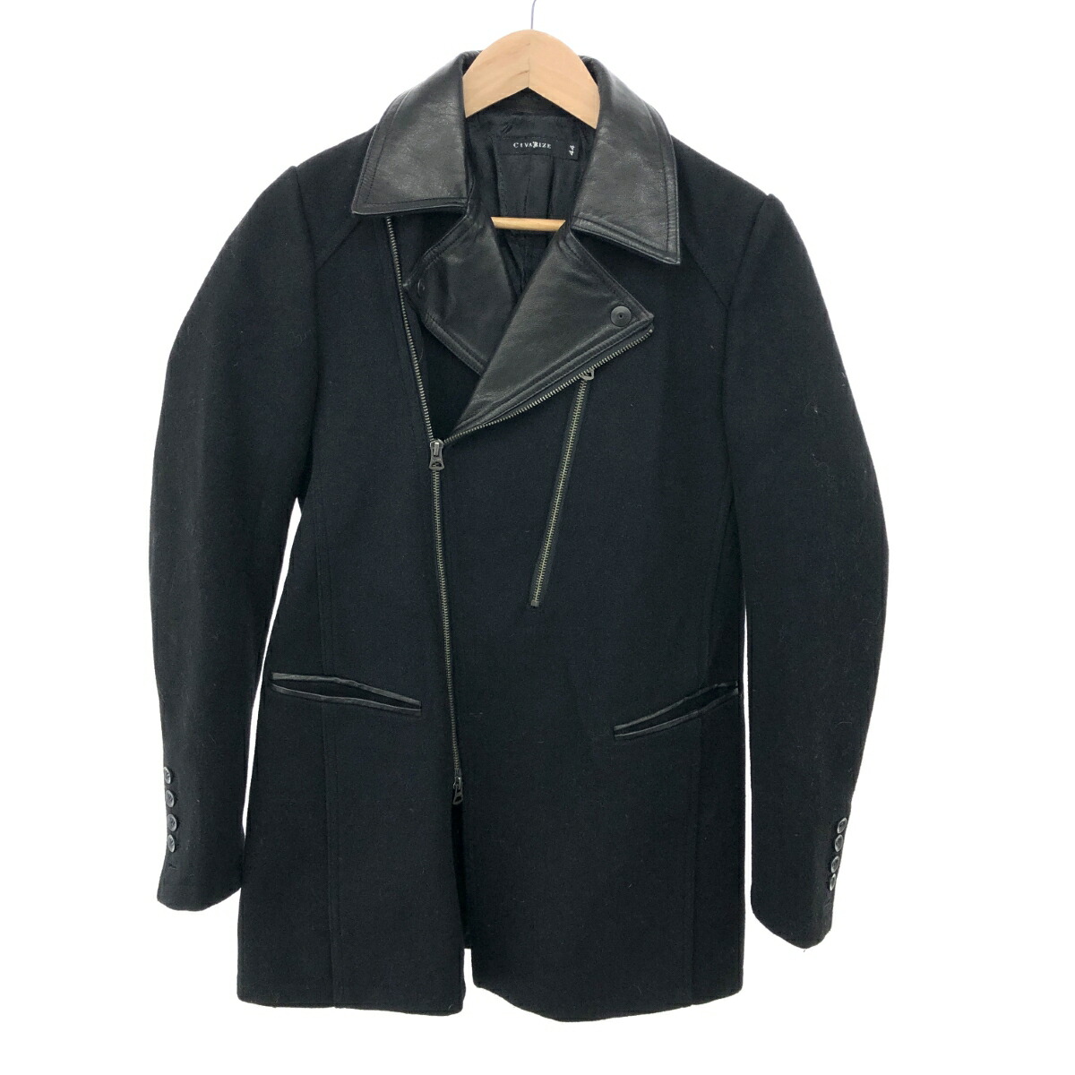 CIVARIZE シヴァーライズ フェイクムートン コート サイズ:44 ブラック