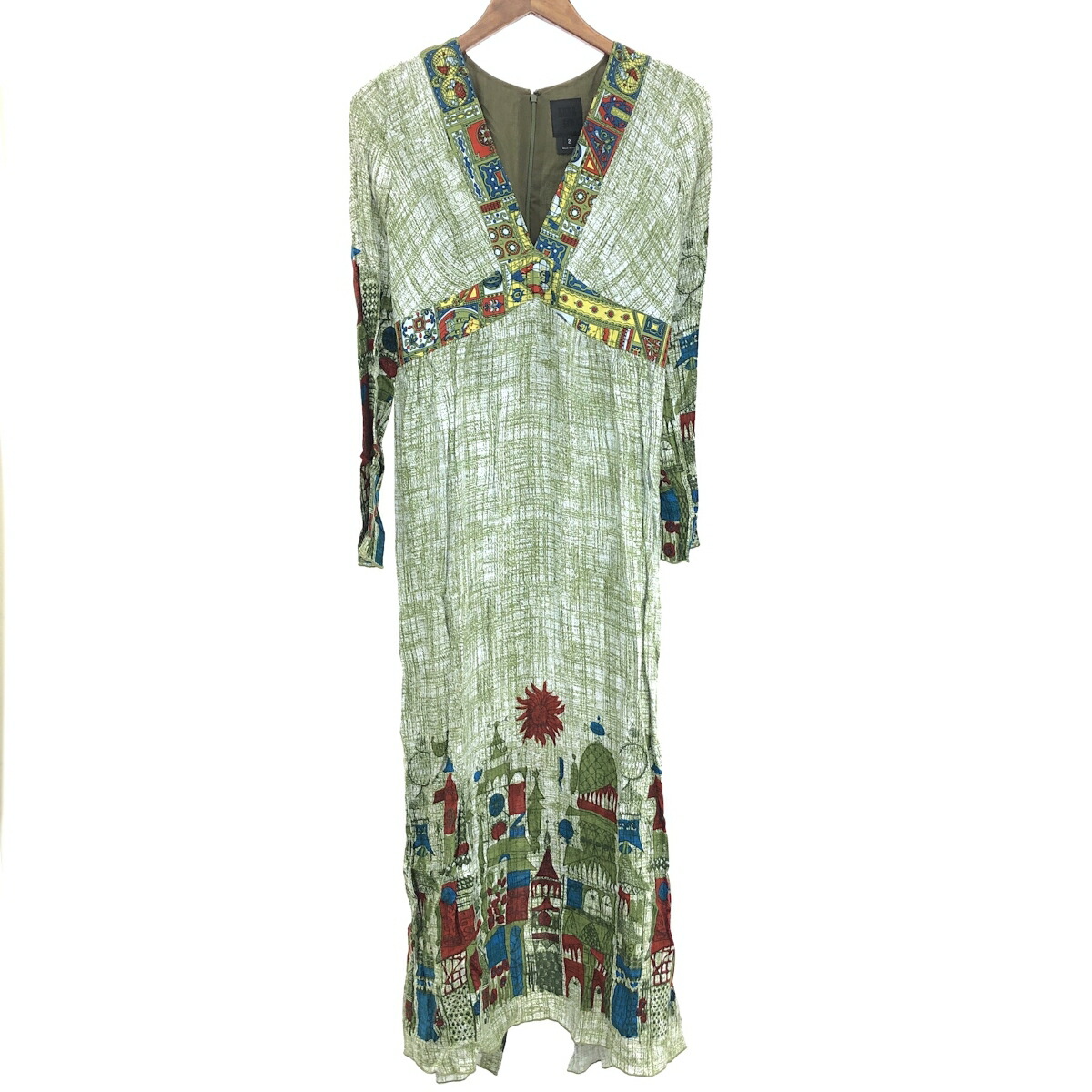 ANNA SUIのロングワンピース ワンピース ANNA SUI NYC リボンベルトフロントZIPダメージ