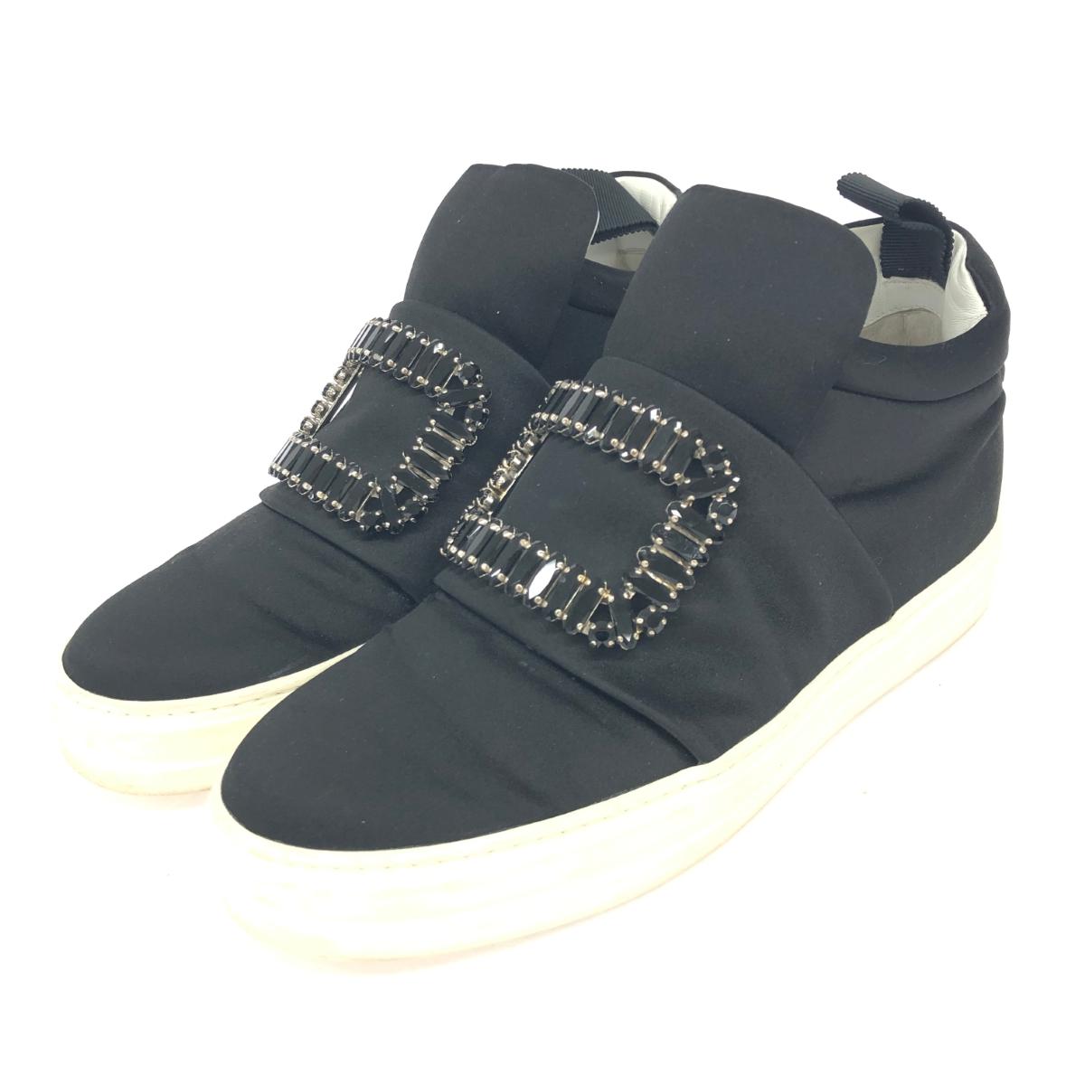 Roger Vivier ロジェヴィヴィエ スリッポン スニーカー  36.5  ブラック  ビジュー レディース 靴 シューズ sneakers 【中古】