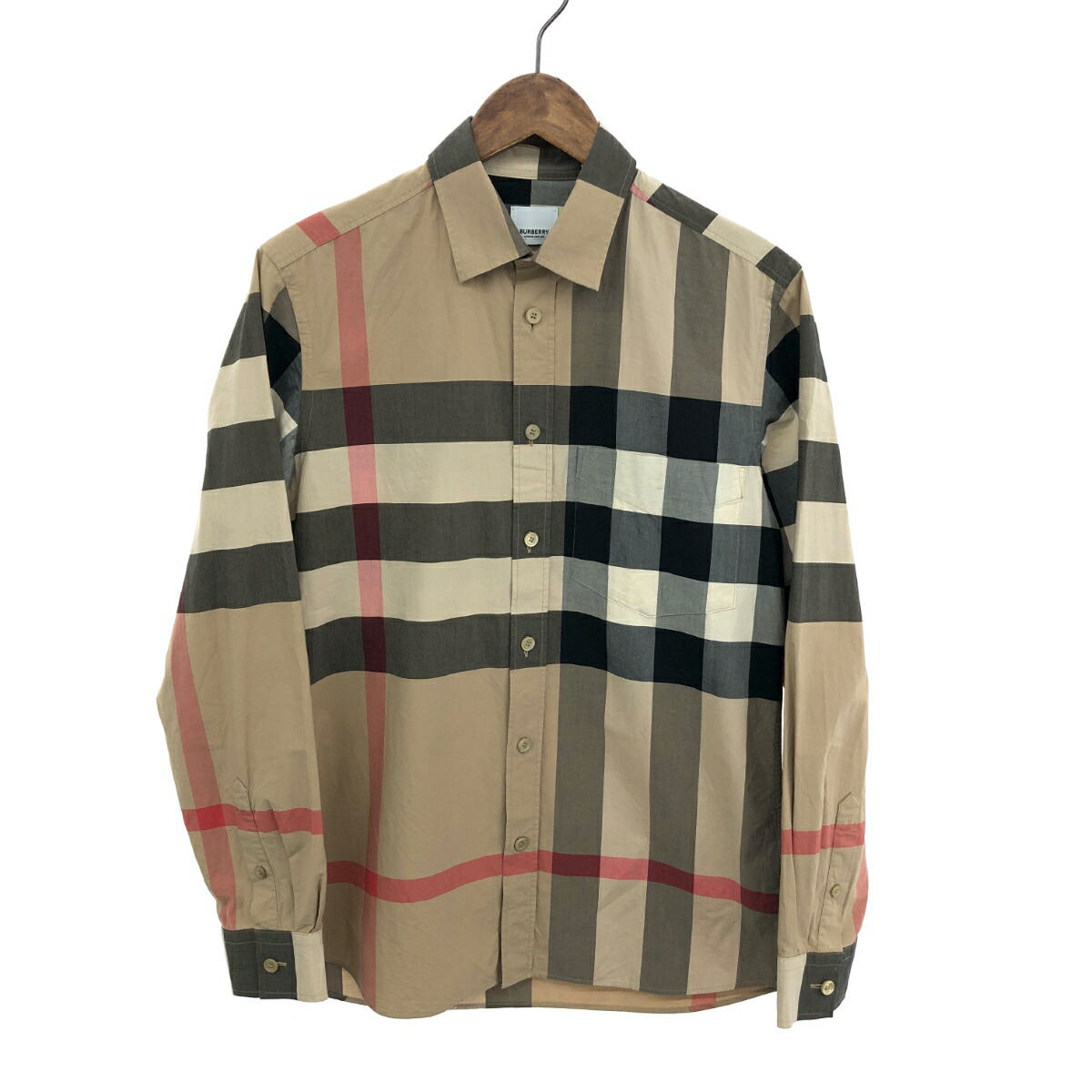 BURBERRY LONDON バーバリーロンドン ノバチェック 長袖 シャツ 良好 サイズ:S 8010213 ベージュ メンズ トップス 【中古】