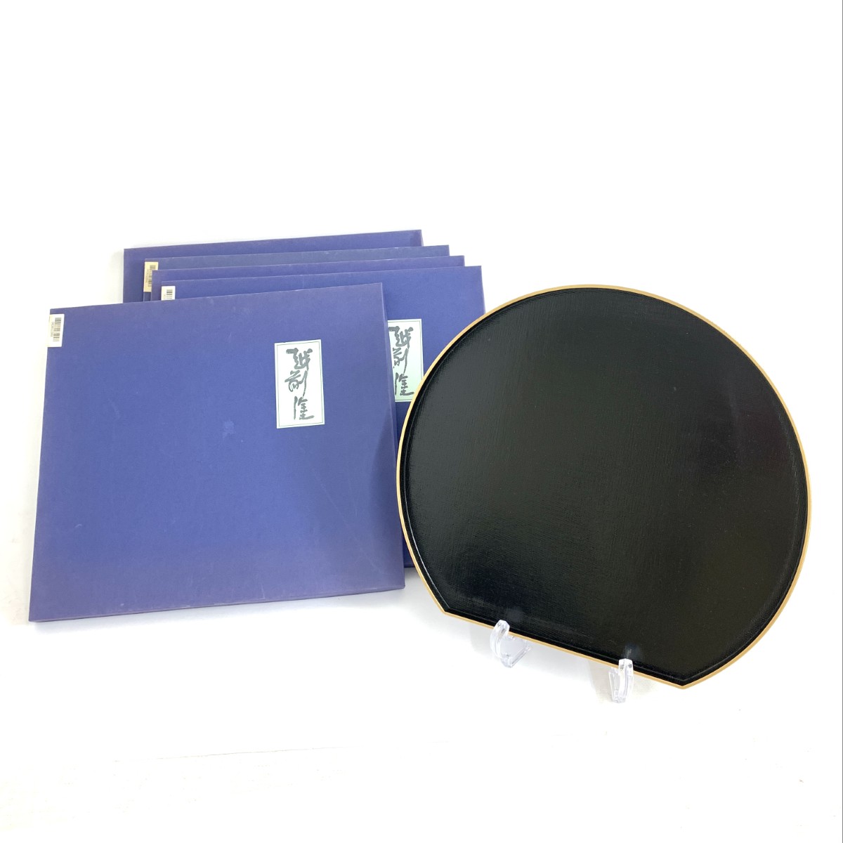 山本英明 盆 漆 5枚セット 皿 楽天市場】【中古】【漆器】山本英明造 江戸通箱5膳（共箱