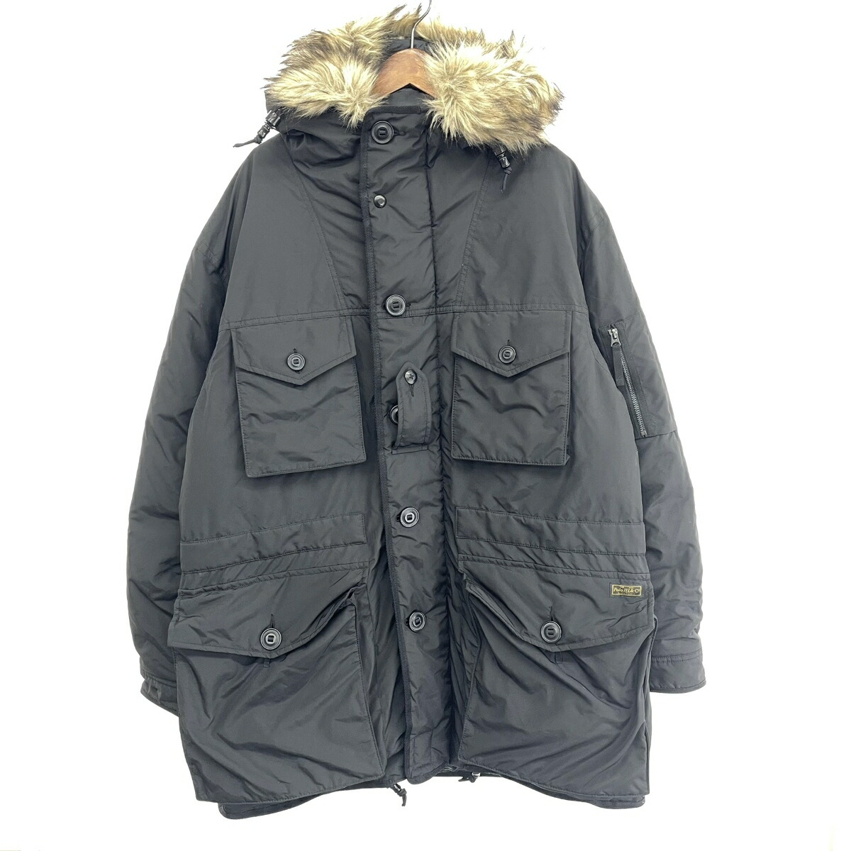 POLO RALPH LAUREN ポロラルフローレン  落ちこむ厚地の外套 好ましい 大きさ:XL  黒いこと  メンズ マルチ衣嚢 毛皮 アウター 【中古】