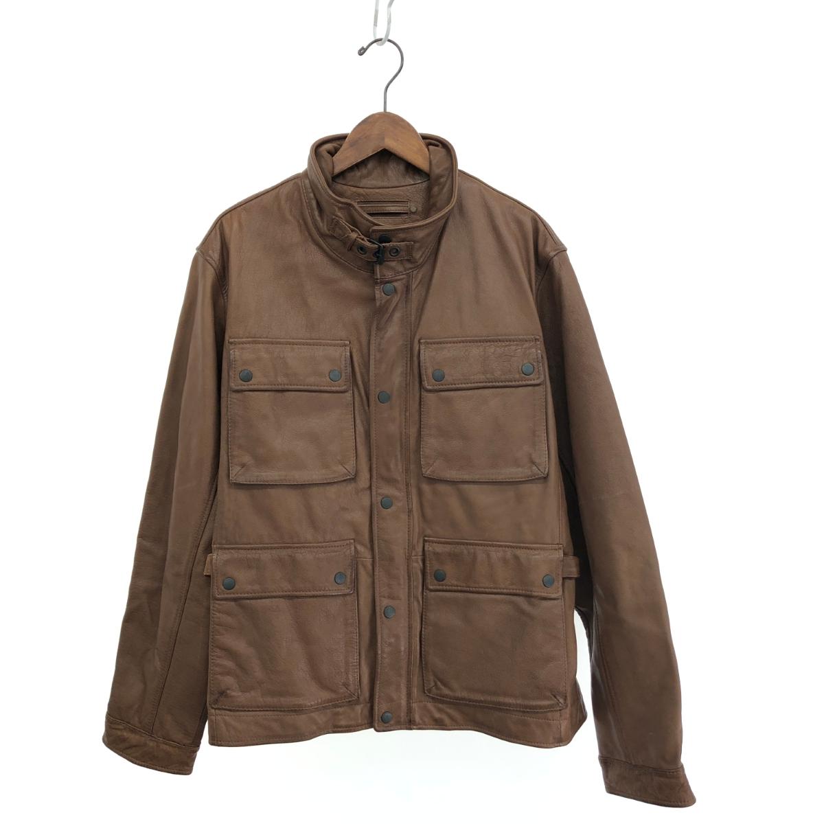 EDDIE BAUER エディーバウアー レザージャケット 良好 サイズXL ブラウン 牛革 メンズ 革ジャン アウター 【中古】