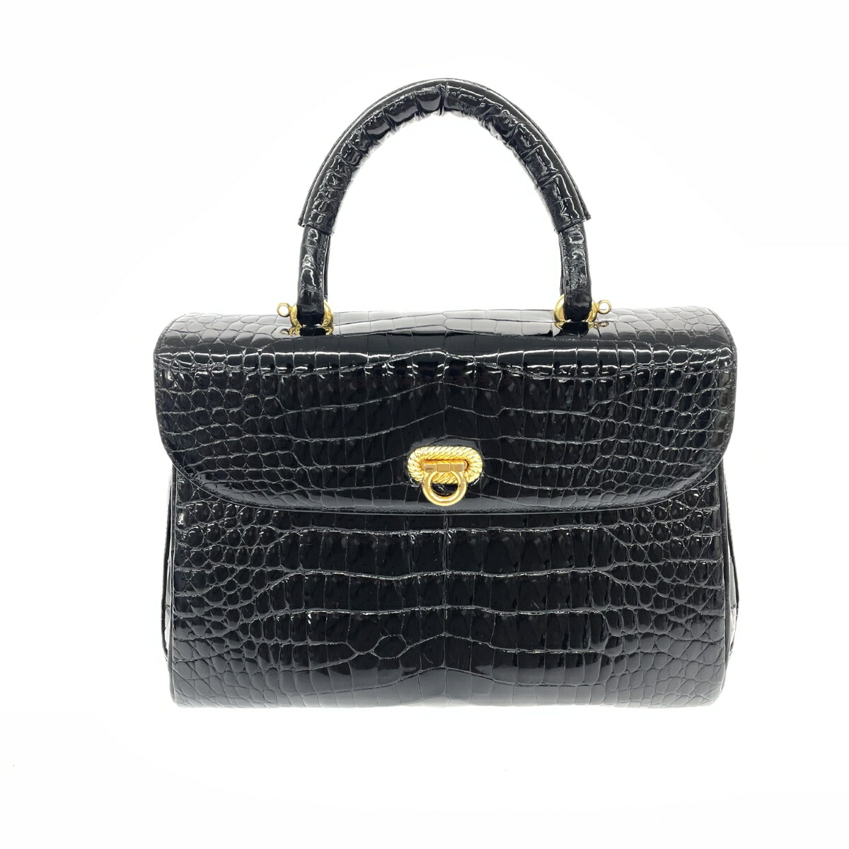 楽天市場】SANTANGELO ALDO ハンドバッグ クロコ ブラック レディース