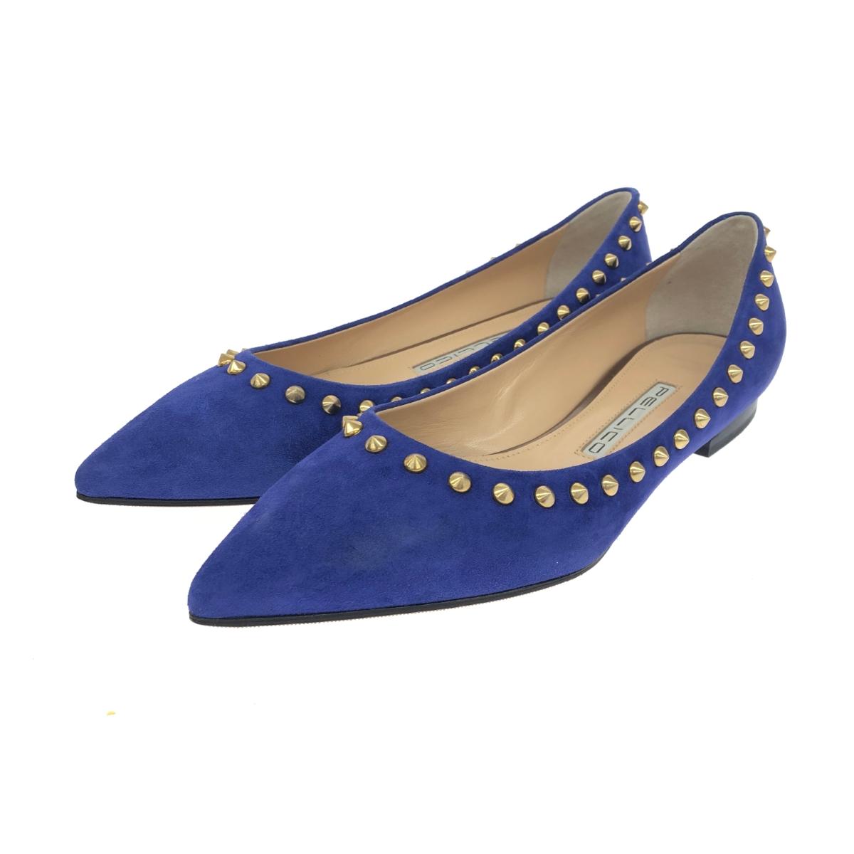 PELLICO ペリーコ  パンプス 良好 36  ブルー スエード スタッズ レディース 靴 シューズ shoes 【中古】
