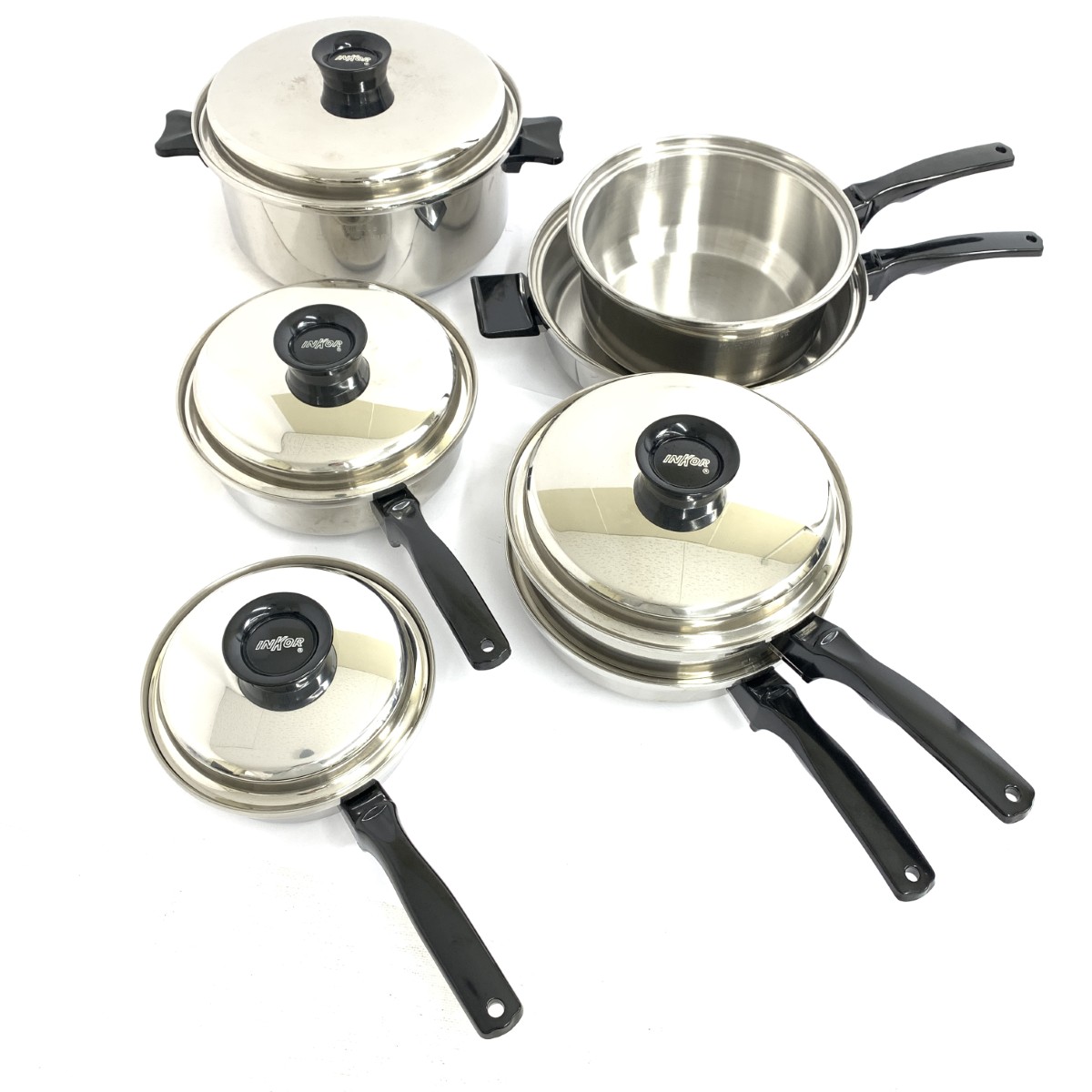 インコア鍋11点セット（両手鍋・片手鍋・スチーマー・蓋） 現状渡し