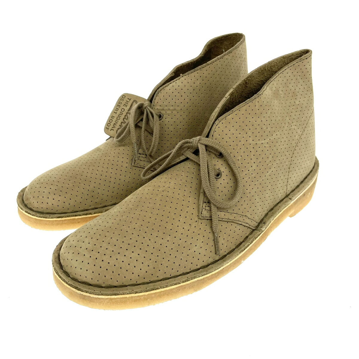 Clarks クラークス デザート ブーツ 未使用品 US8 ベージュ ヌバック パンチング メンズ 靴 シューズ boots ワークブーツ 【中古】|リサイクル ティファナ