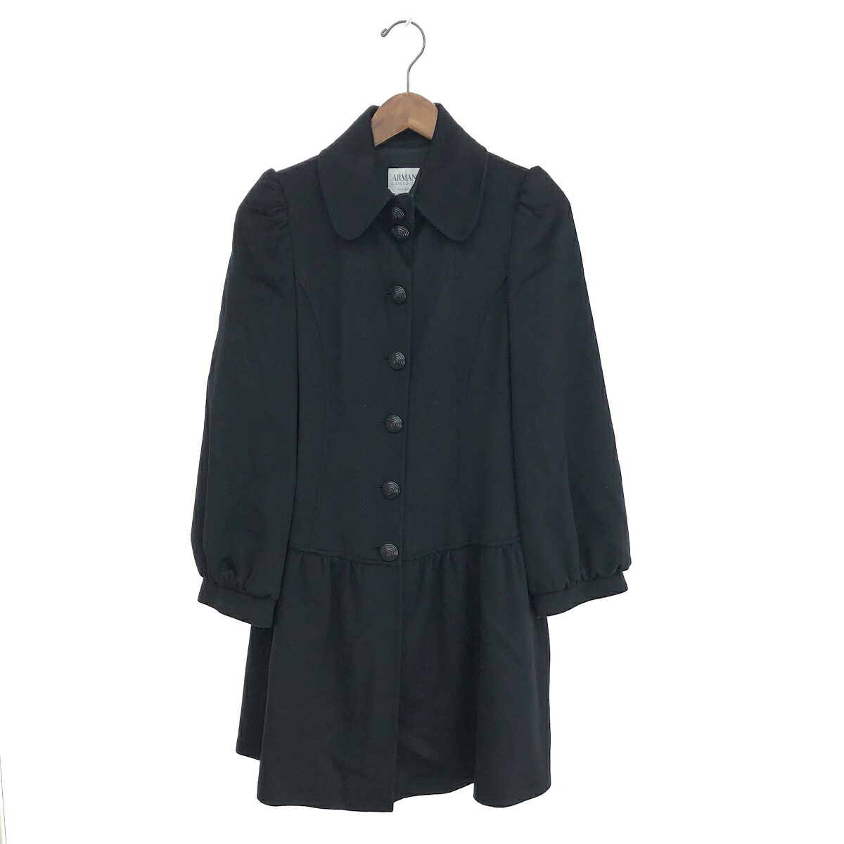 ARMANI COLLEZIONI アルマーニ コレッツォーニ ヴィンテージ Aライン コート サイズ:38 ブラック レディース アウター イタリア製 【中古】|リサイクル ティファナ