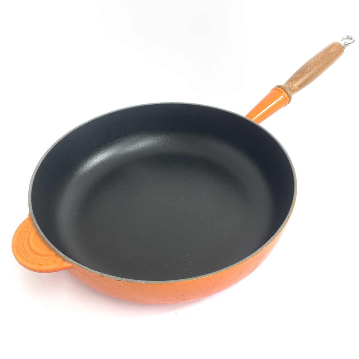 LE CREUSET ルクルーゼ ウッドハンドル 調理器具 フライパン レッド 調理器具 【中古】