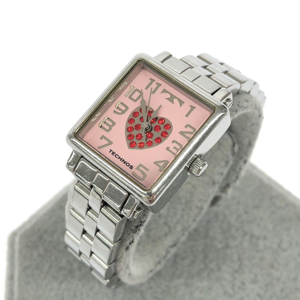 TECHNOS 自動巻き時計 黒/シルバー/赤 テクノス スターチーフ 赤カレンダー 1960年代製 美品 30石自動巻き