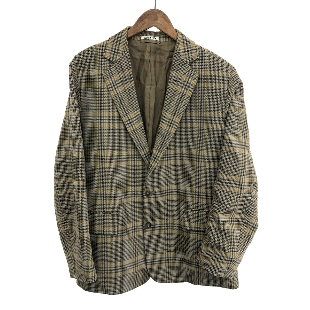 楽天市場】AURALEE 19aw WOOL SERGE CHECK ZIPUP BLOUSON