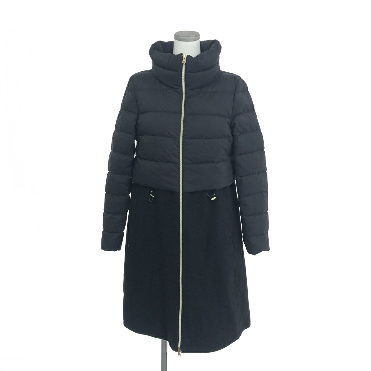 HERNO ヘルノ ドッキング ダウンコート 大きいサイズ:42 31086-29334-2 ブラック レディース アウター 【中古】｜リサイクル ティファナ