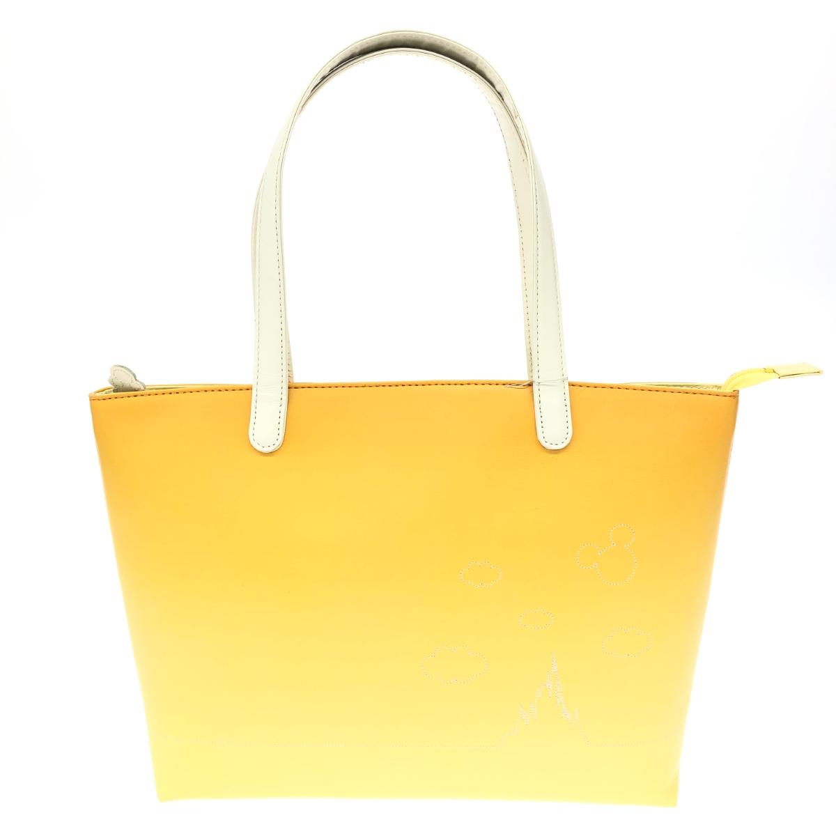 Kitamura キタムラ ディズニー トートバッグ イエロー レザー Disney レディース bag 鞄 【中古】